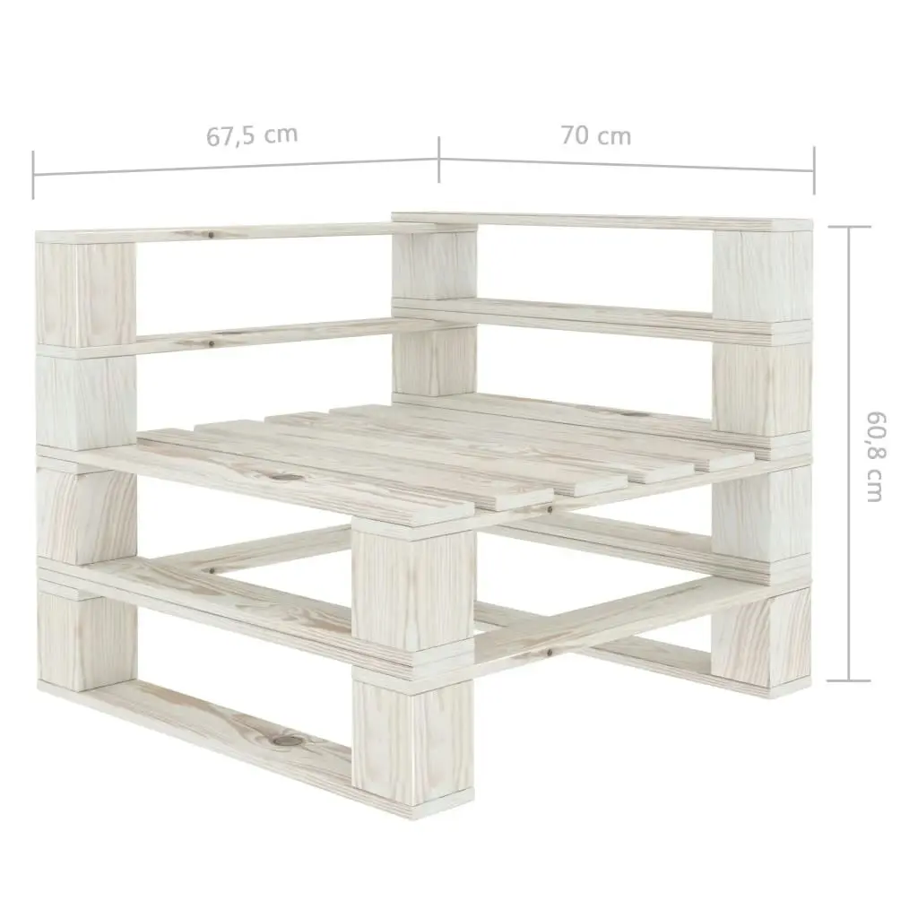 6 Piece Garden Pallet Lounge Set Wood White 3072239