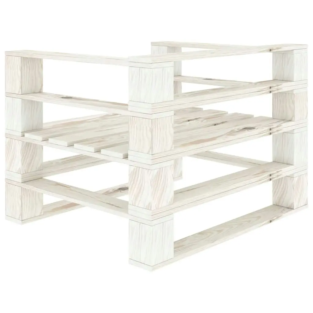 6 Piece Garden Pallet Lounge Set Wood White 3072239