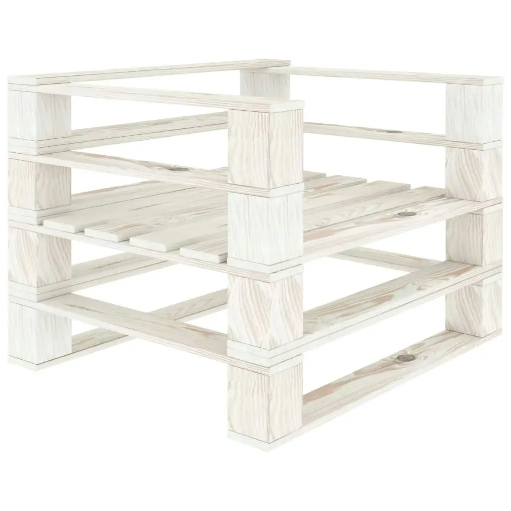 6 Piece Garden Pallet Lounge Set Wood White 3072239