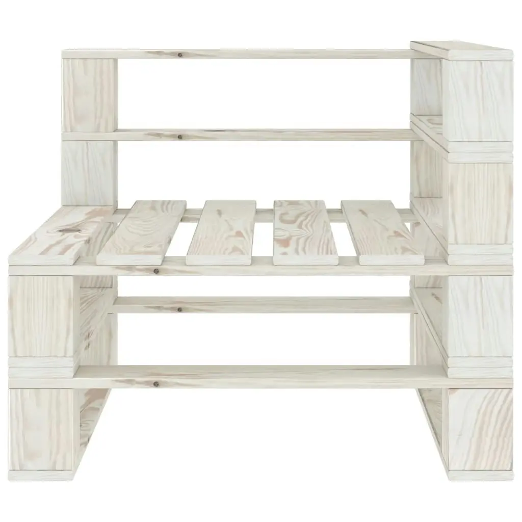 6 Piece Garden Pallet Lounge Set Wood White 3072238