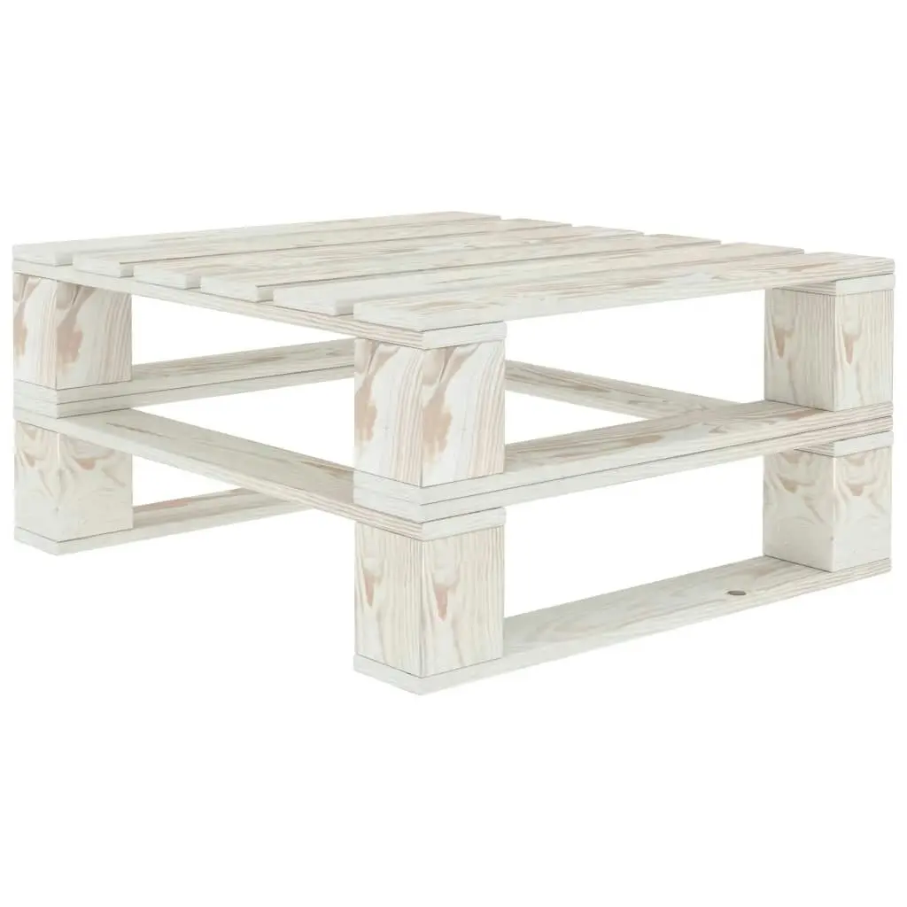 6 Piece Garden Pallet Lounge Set Wood White 3072238