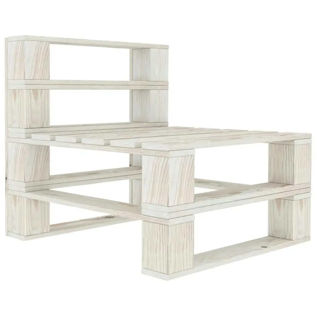 6 Piece Garden Pallet Lounge Set Wood White 3072238