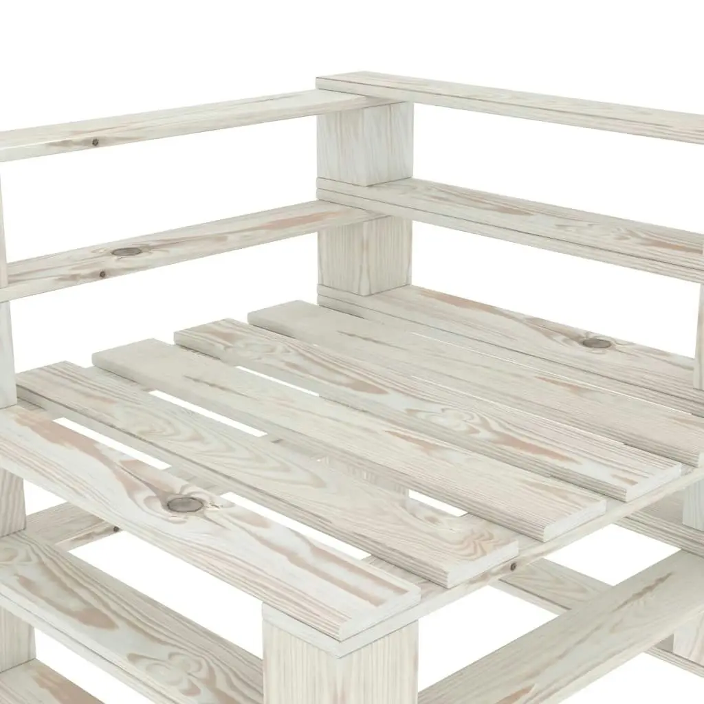 6 Piece Garden Pallet Lounge Set Wood White 3072238