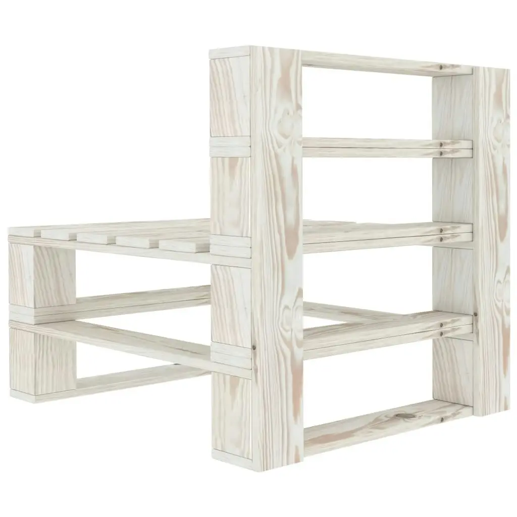 6 Piece Garden Pallet Lounge Set Wood White 3072238