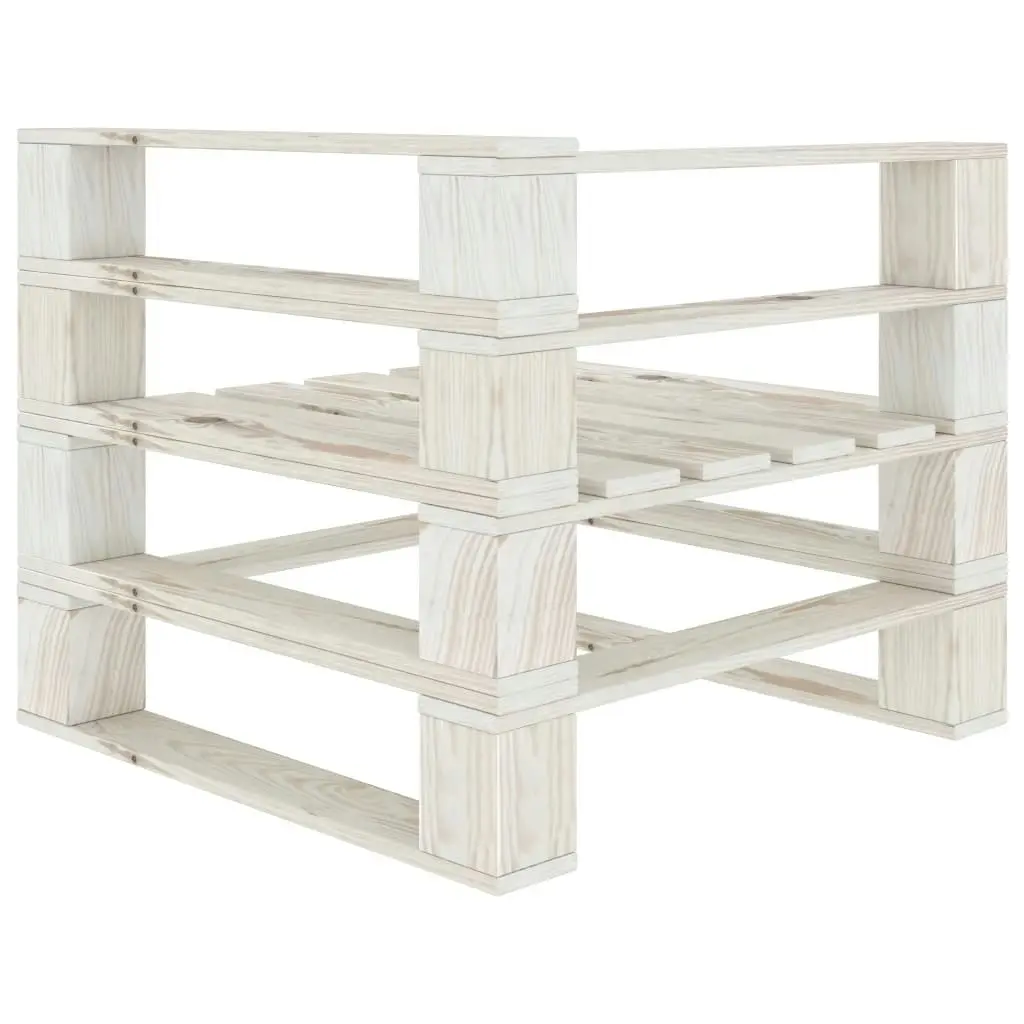 6 Piece Garden Pallet Lounge Set Wood White 3072238