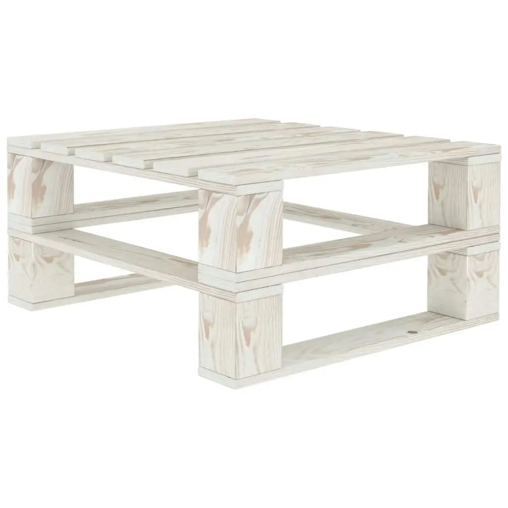 6 Piece Garden Pallet Lounge Set Wood White 3072248