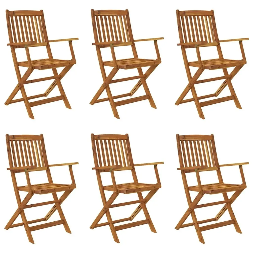 7 Piece Folding Outdoor Dining Set Solid Acacia Wood 44057