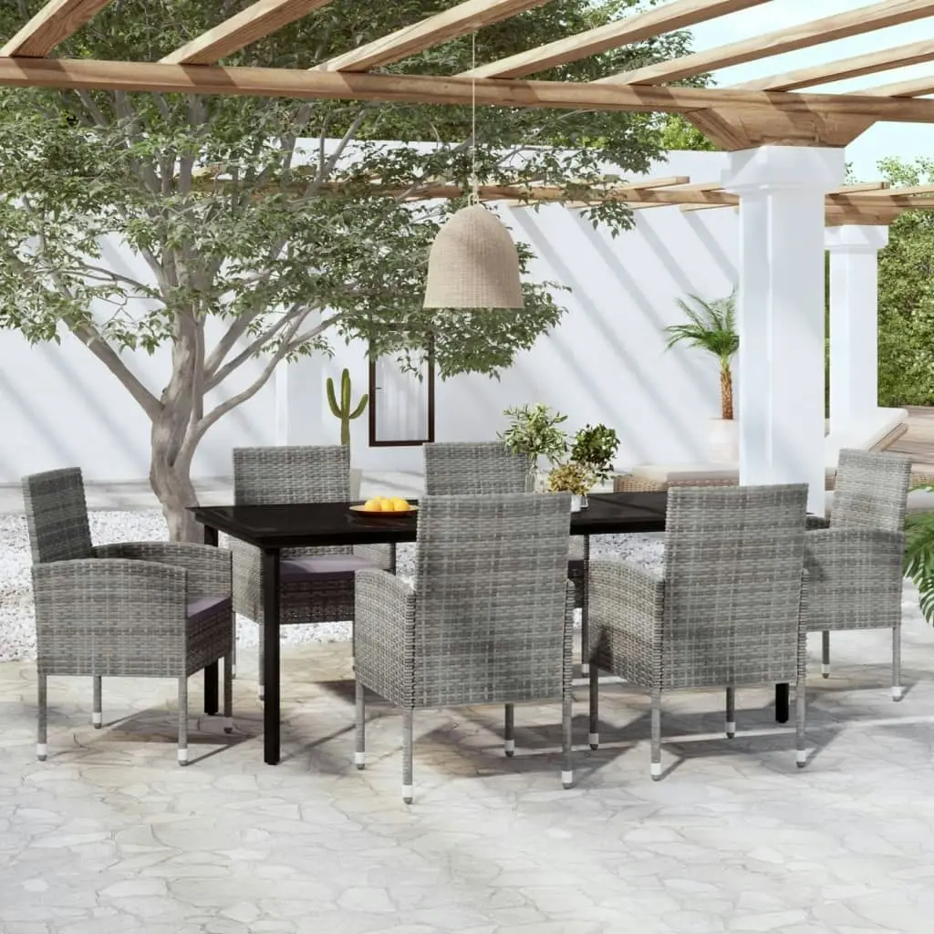 7 Piece Garden Dining Set Anthracite 3099611