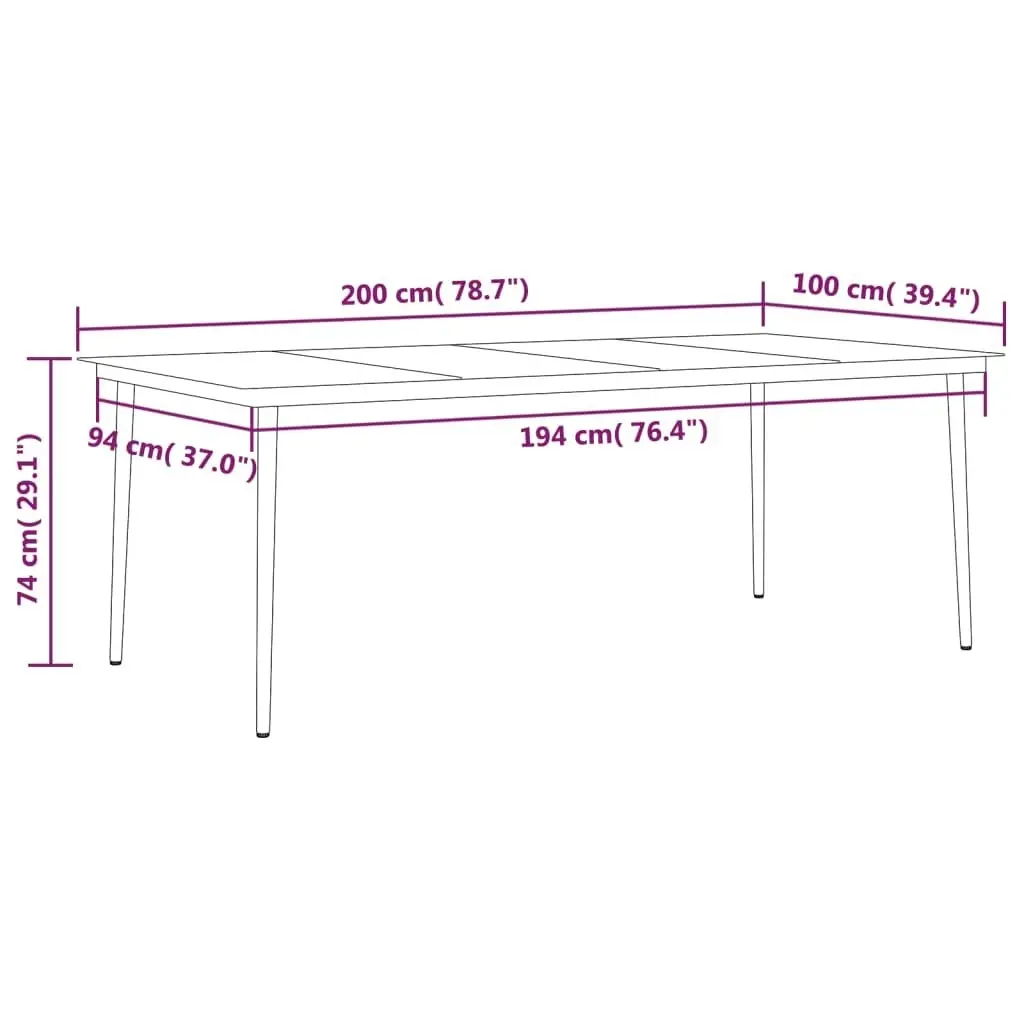 7 Piece Garden Dining Set Anthracite 3099629