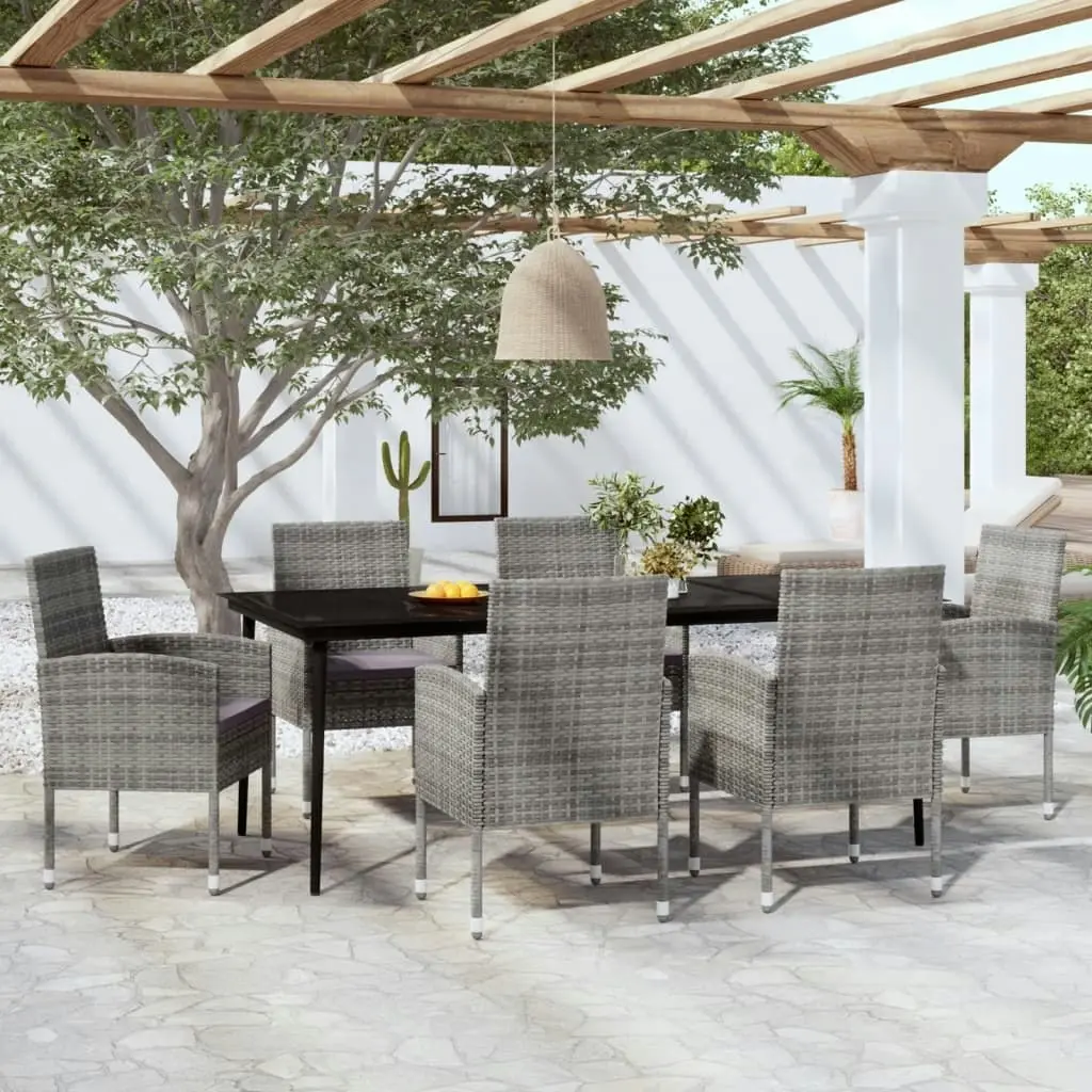 7 Piece Garden Dining Set Anthracite 3099629