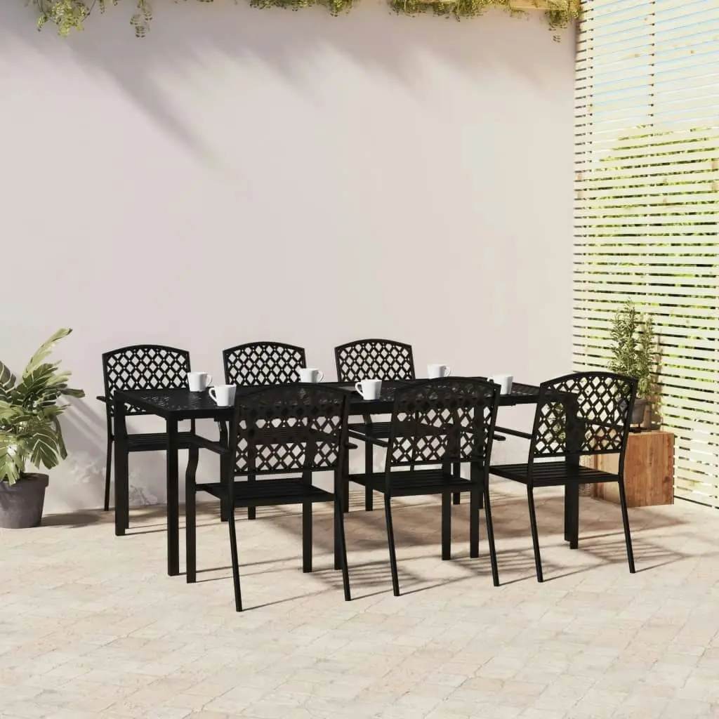 7 Piece Garden Dining Set Anthracite Steel 3188005