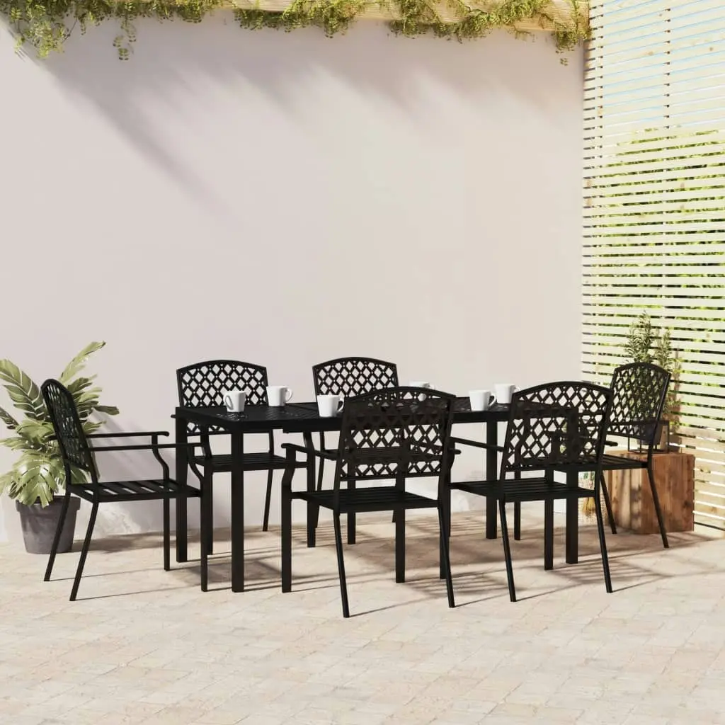 7 Piece Garden Dining Set Anthracite Steel 3188003