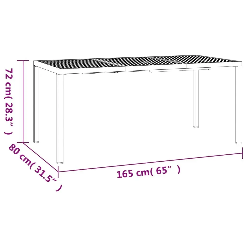 7 Piece Garden Dining Set Anthracite Steel 3188003