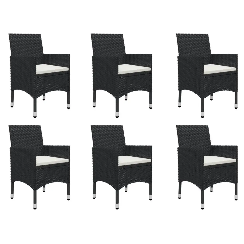 7 Piece Garden Dining Set Black 3068792