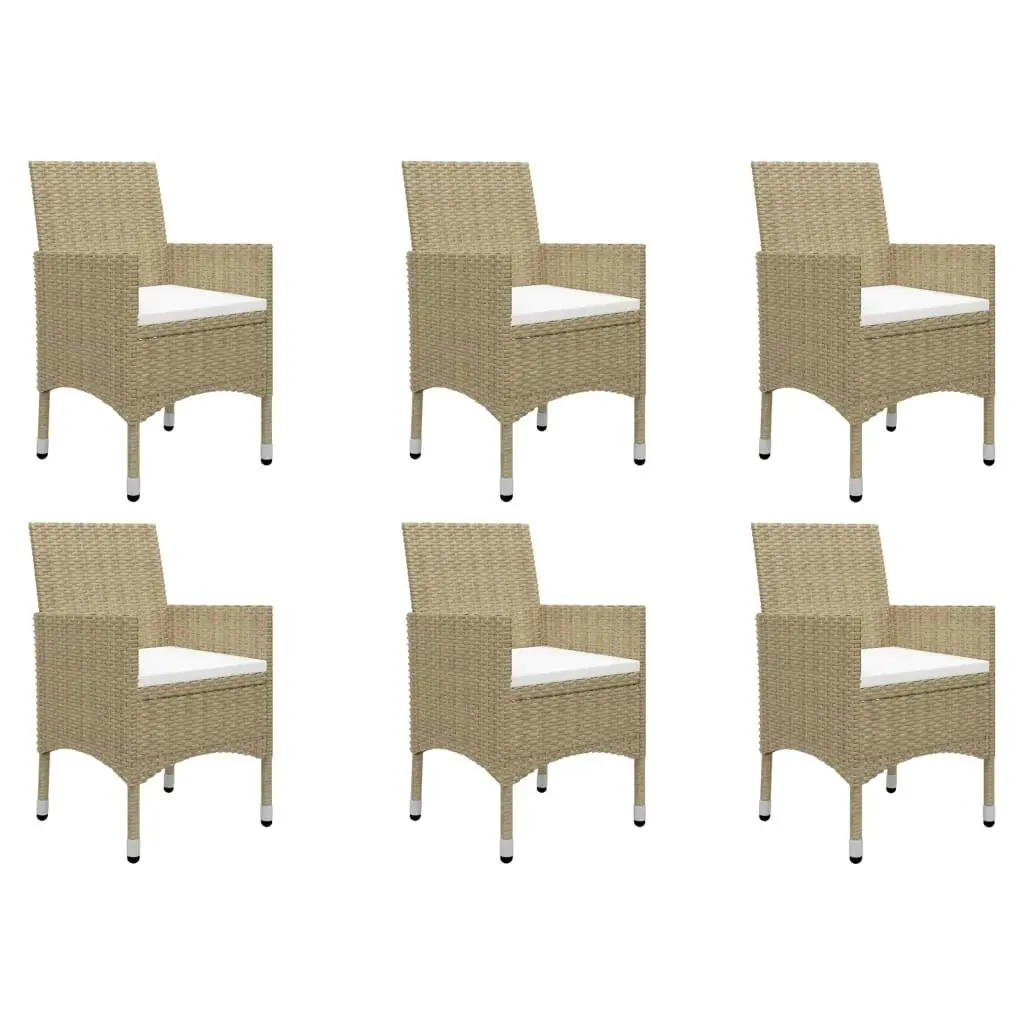 7 Piece Garden Dining Set Beige 3068794