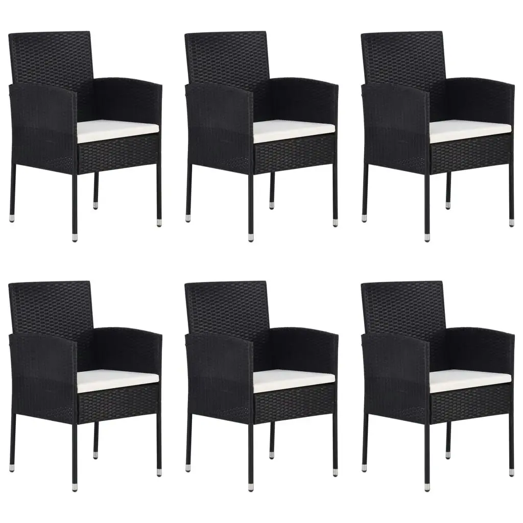 7 Piece Garden Dining Set Black 3068838