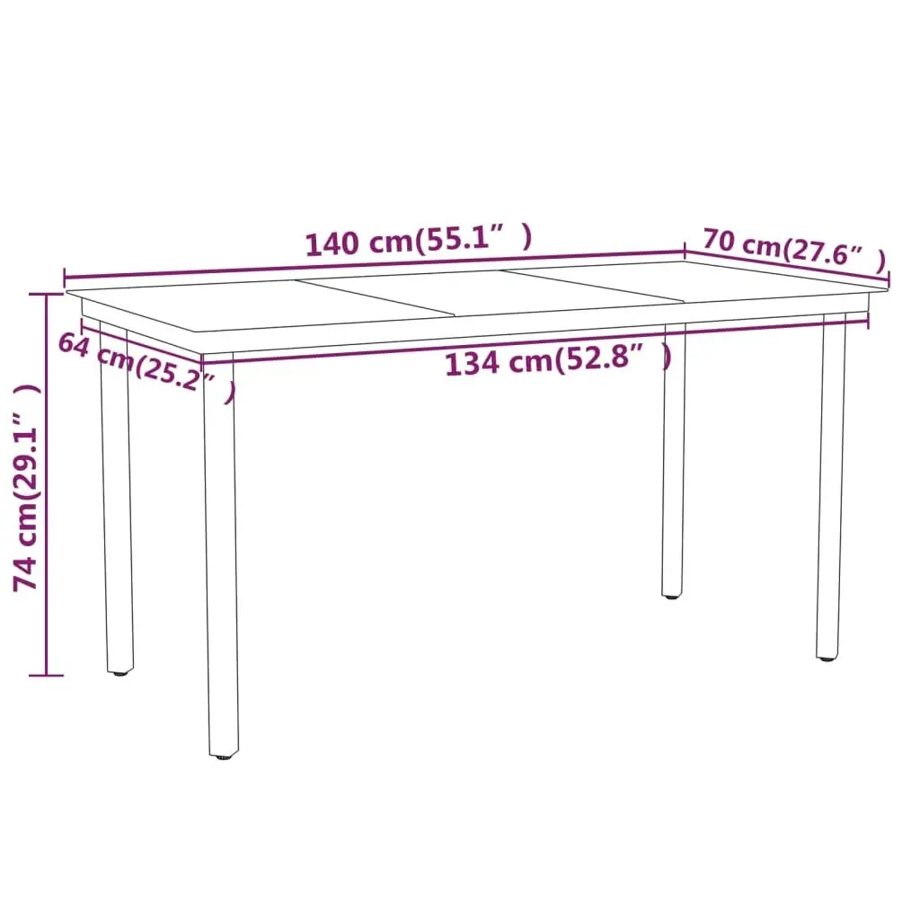 7 Piece Garden Dining Set Black 3099080