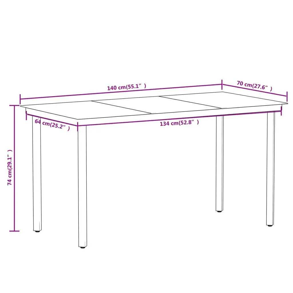 7 Piece Garden Dining Set Black 3099152