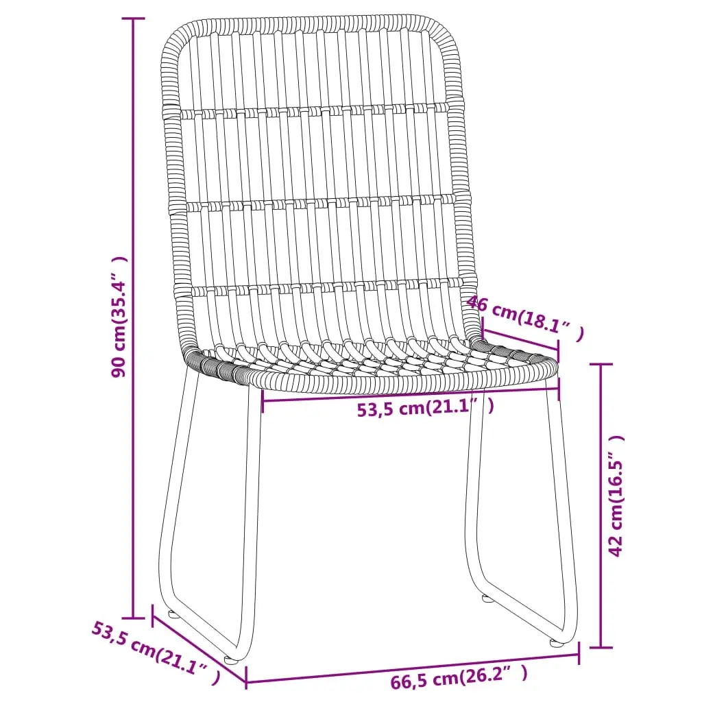 7 Piece Garden Dining Set Black 3099170