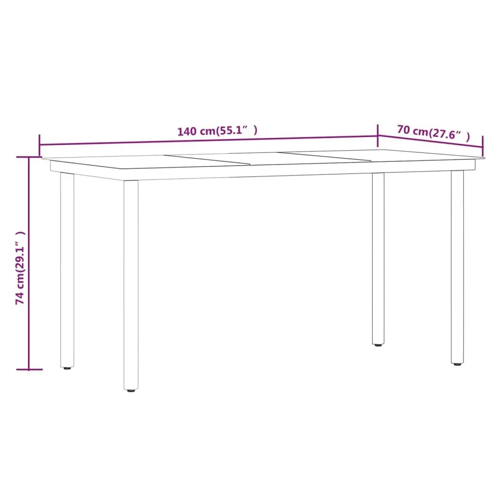 7 Piece Garden Dining Set Black 3099416