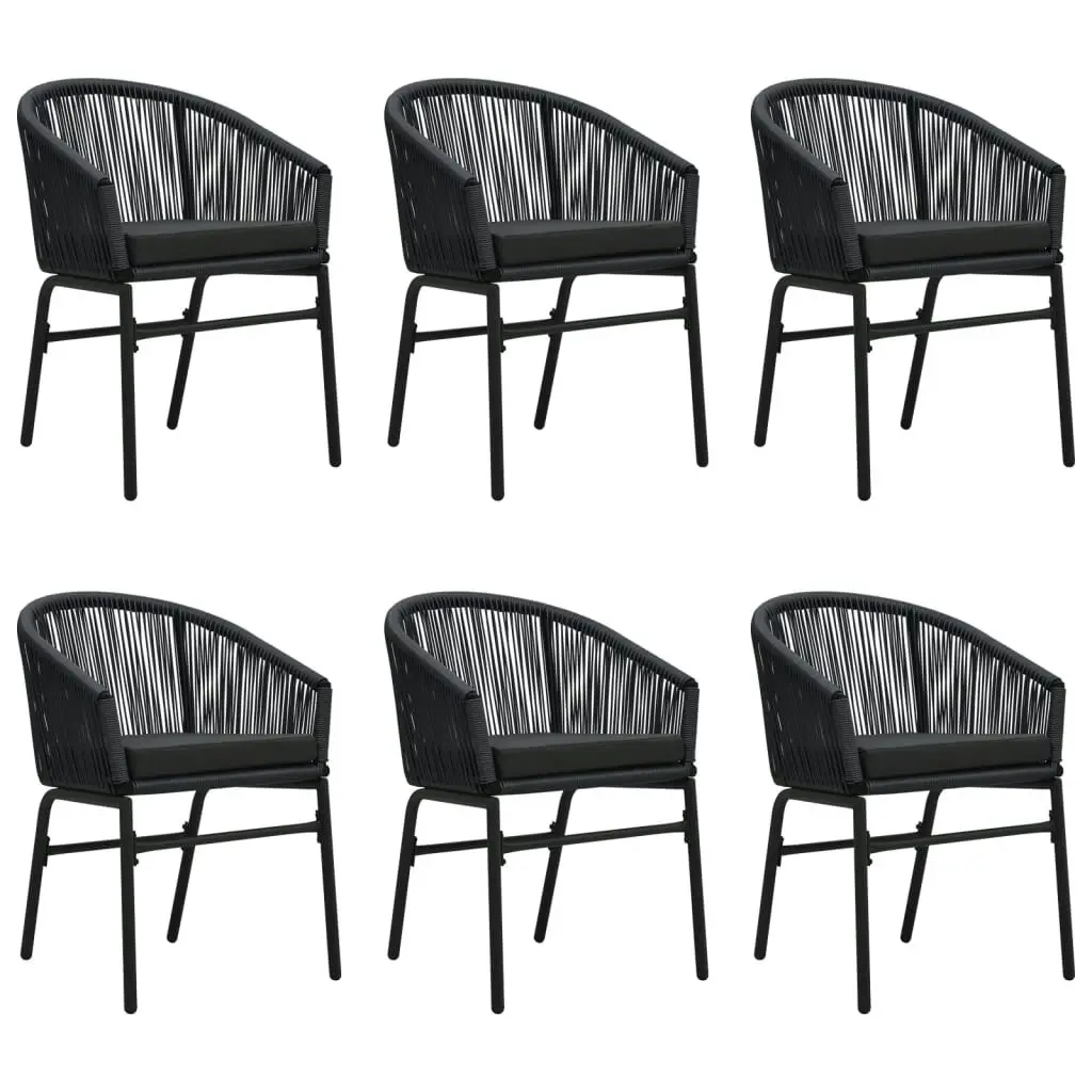 7 Piece Garden Dining Set Black 3099225