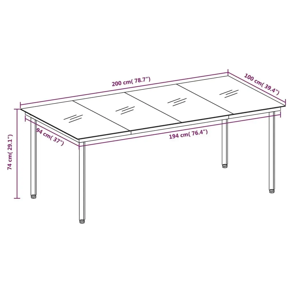 7 Piece Garden Dining Set Black 3099225