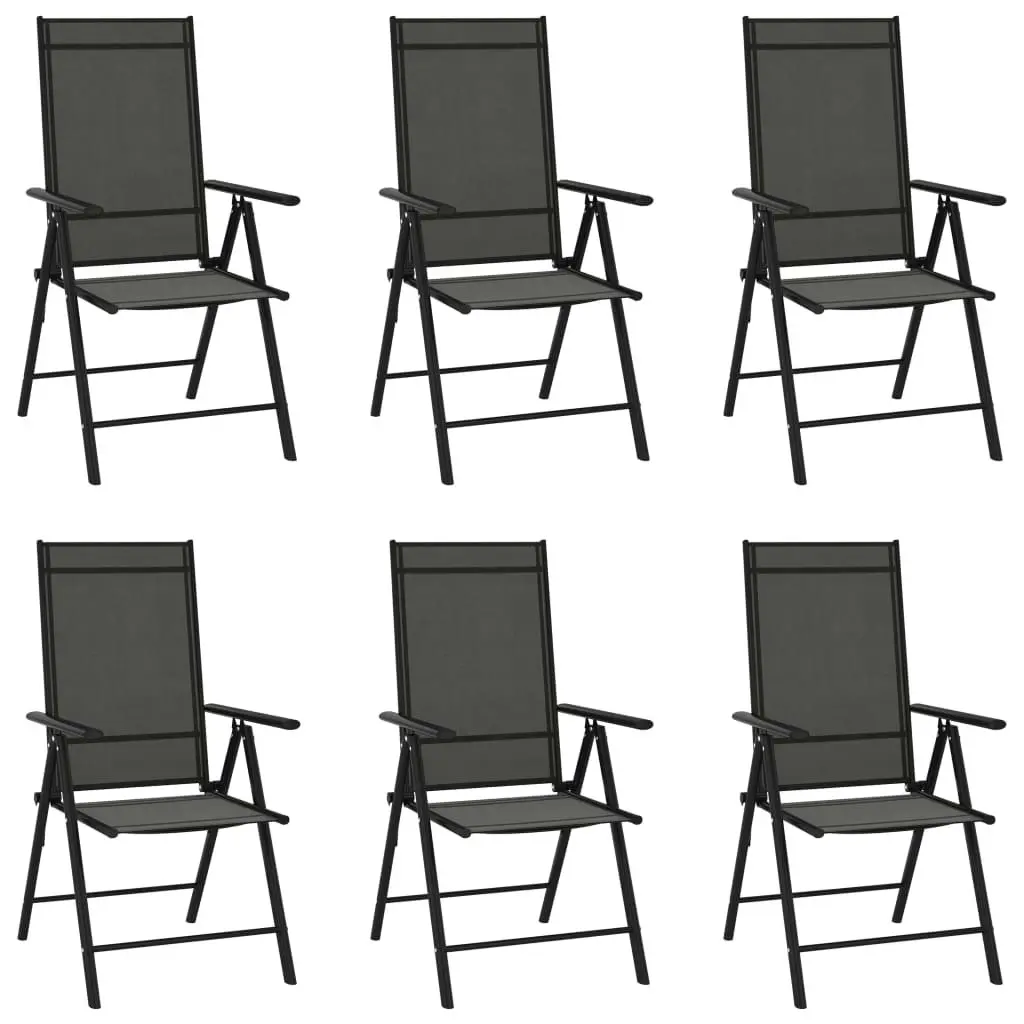 7 Piece Garden Dining Set Black Aluminium 3200603