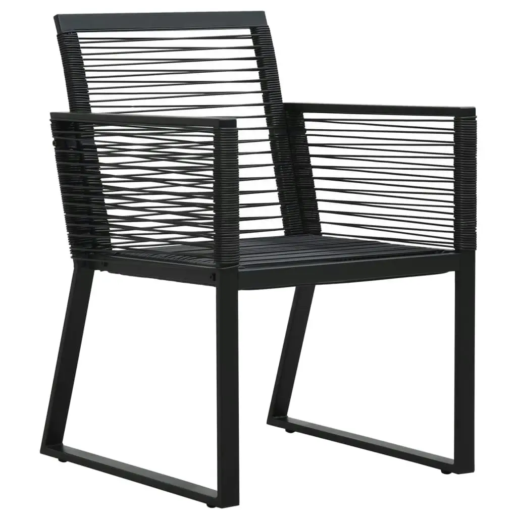 7 Piece Garden Dining Set Black PVC Rattan 3156549