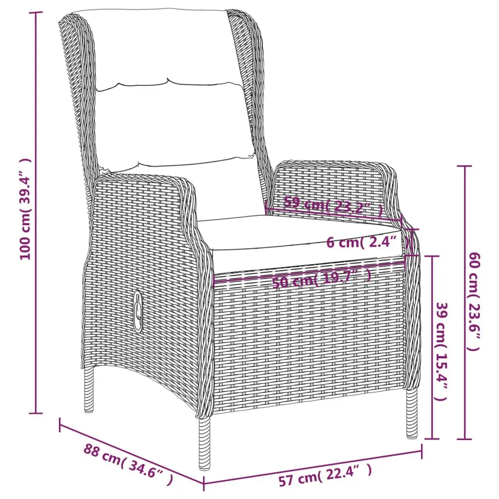 9 Piece Garden Dining Set Brown 3099654