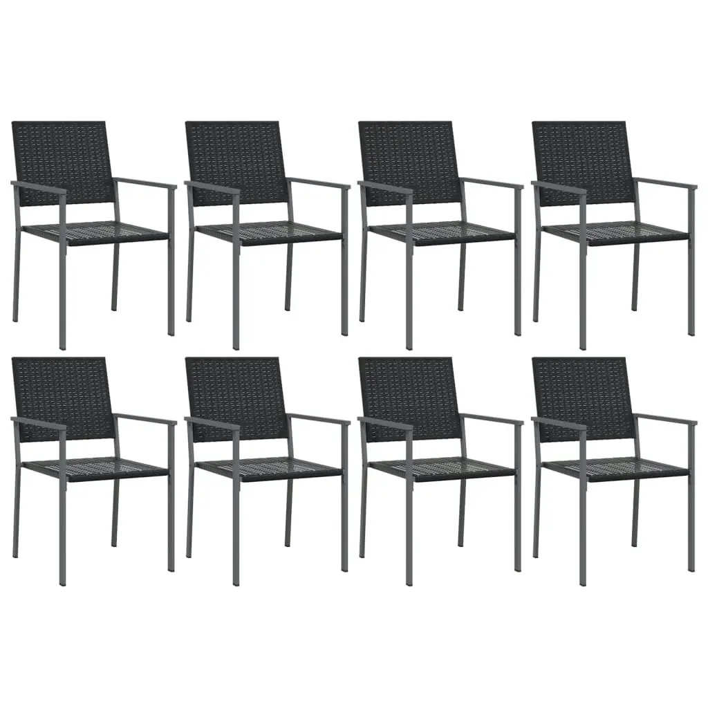 9 Piece Garden Dining Set Poly Rattan and Steel 3187016