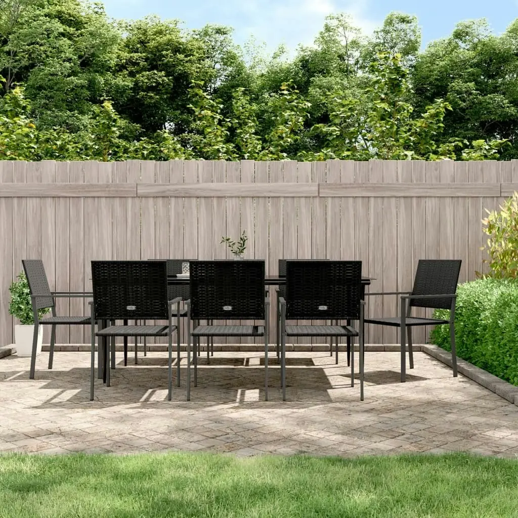 9 Piece Garden Dining Set Poly Rattan and Steel 3187016