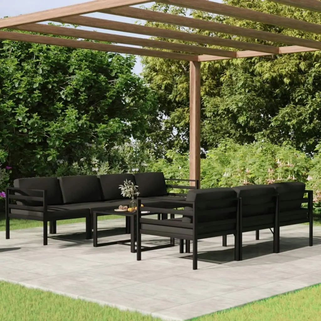 8 Piece Garden Lounge Set with Cushions Aluminium Anthracite 3107806