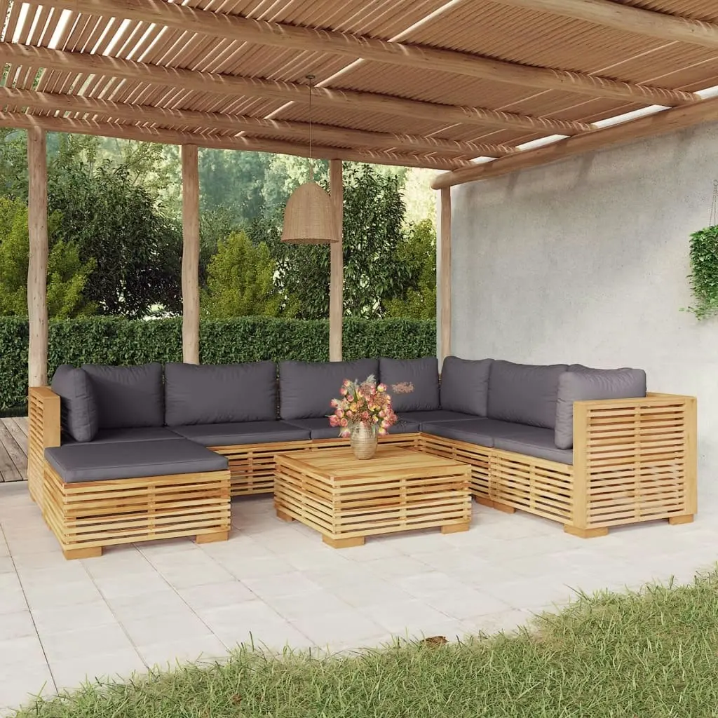 8 Piece Garden Lounge Set with Cushions Solid Teak Wood 3100880