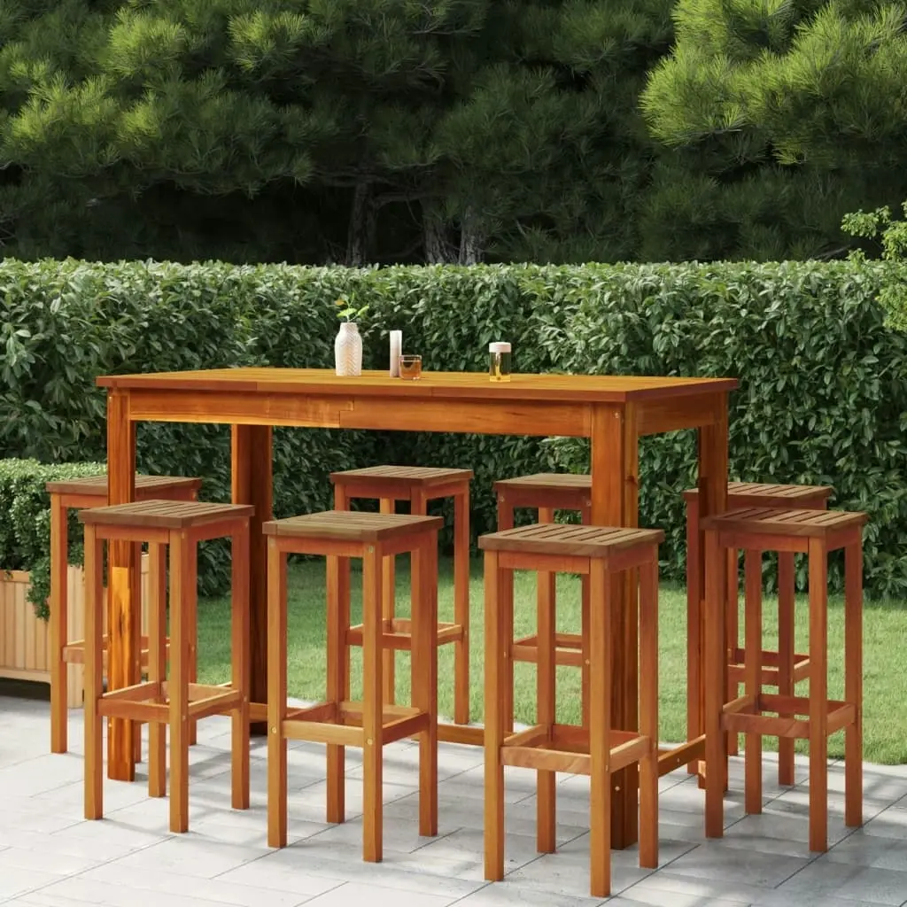 9 Piece Garden Bar Set Solid Wood Acacia 3116023