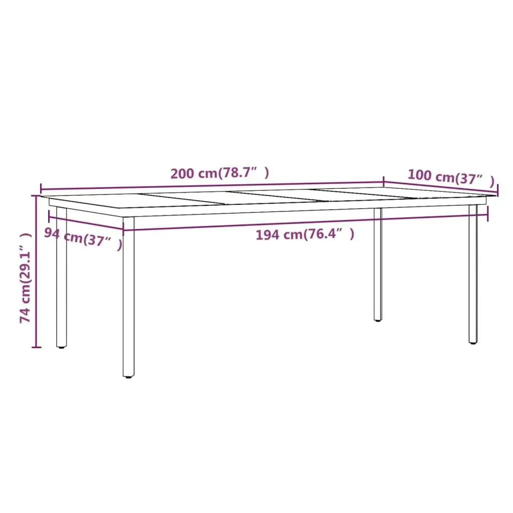 9 Piece Garden Dining Set with Cushions Poly Rattan and Glass 3099696