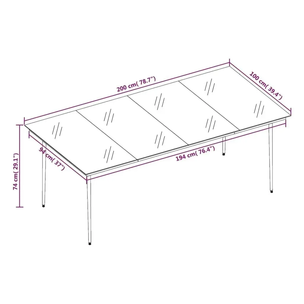 9 Piece Garden Dining Set Anthracite 3099256