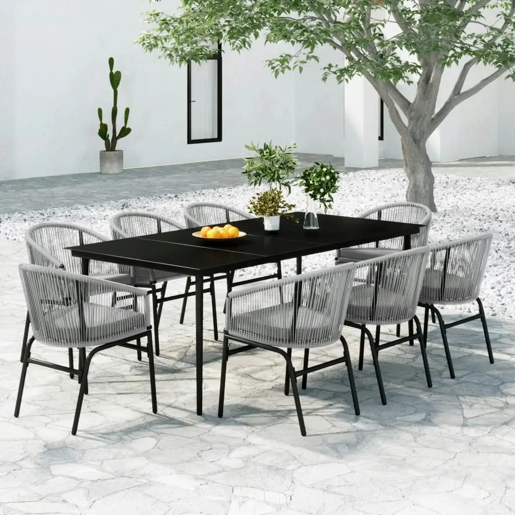 9 Piece Garden Dining Set Anthracite 3099256