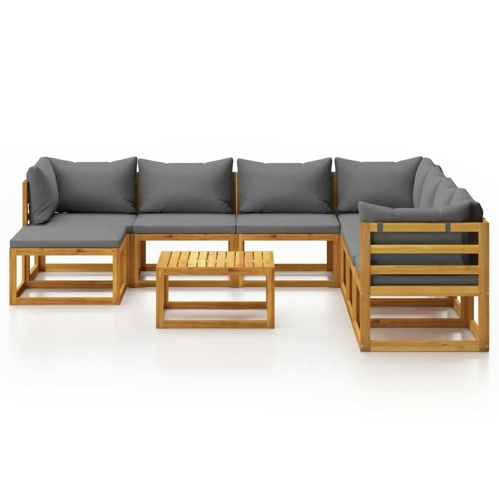 9 Piece Garden Lounge Set with Cushion Solid Acacia Wood 3057620