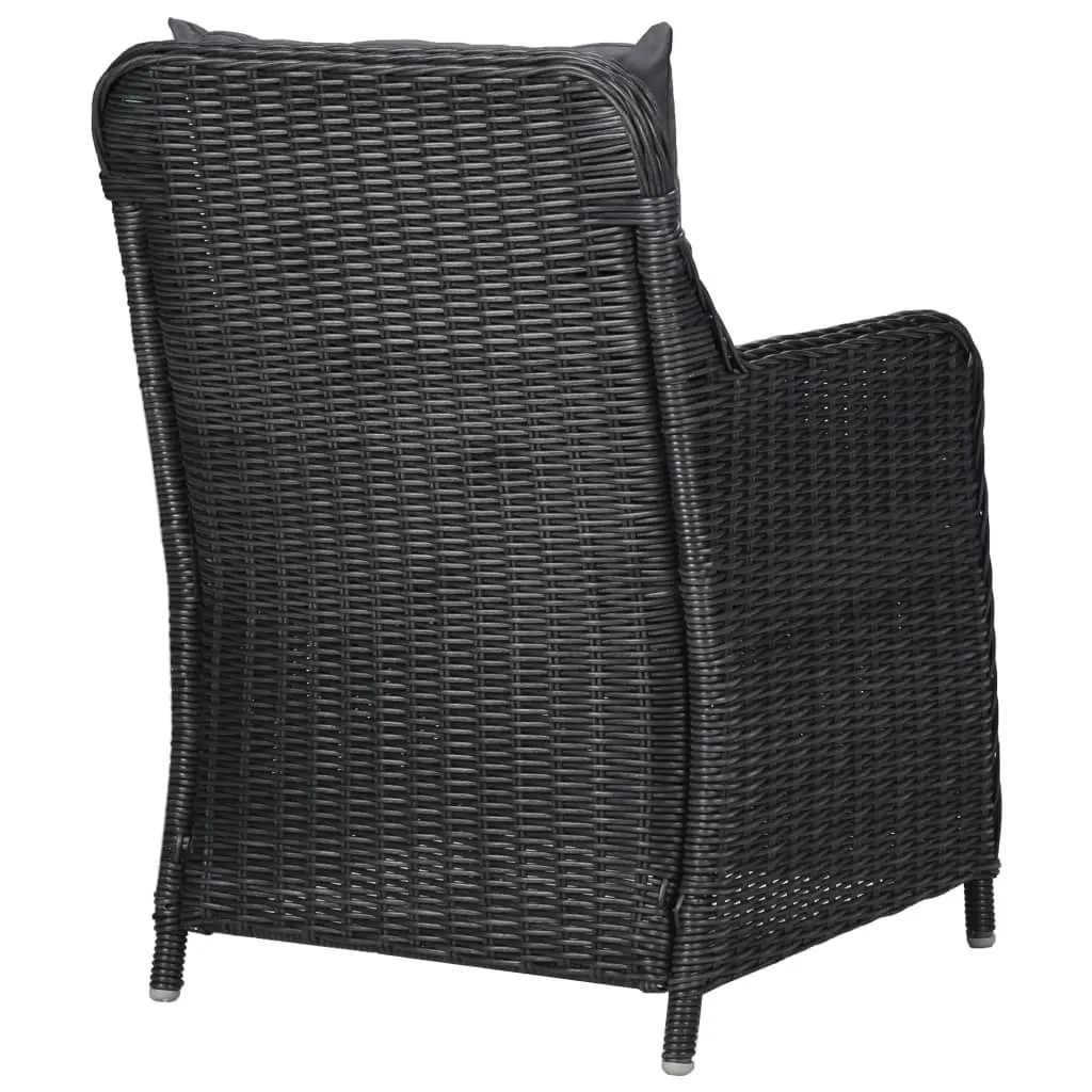 9 Piece Outdoor Dining Set Poly Rattan Black 3057809