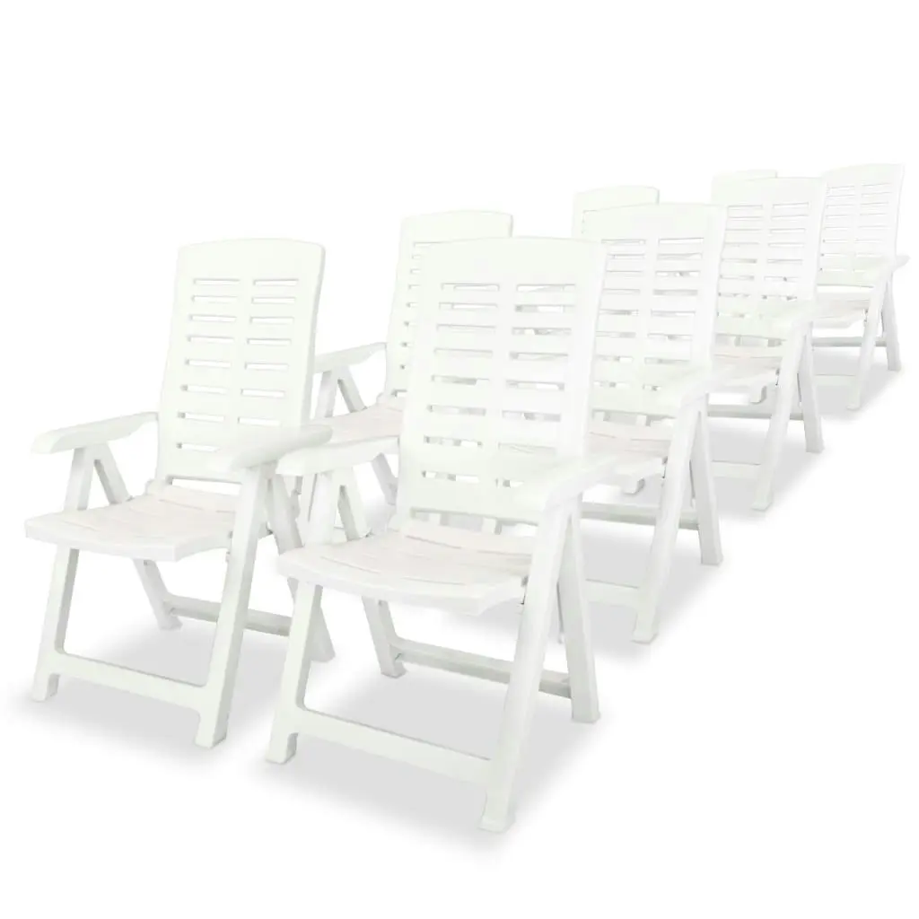 9 Piece Outdoor Dining Set Plastic White 275076