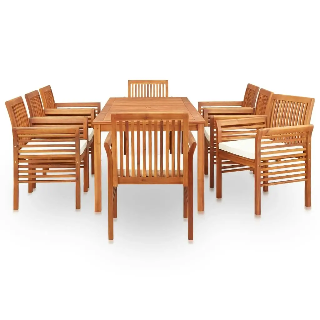 9 Piece Outdoor Dining Set with Cushions Solid Wood Acacia 278900