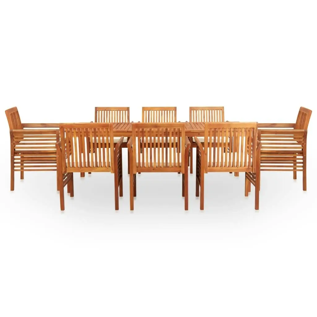 9 Piece Outdoor Dining Set with Cushions Solid Wood Acacia 278900