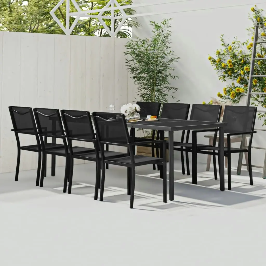 9 Piece Outdoor Dining Set Steel 3073521