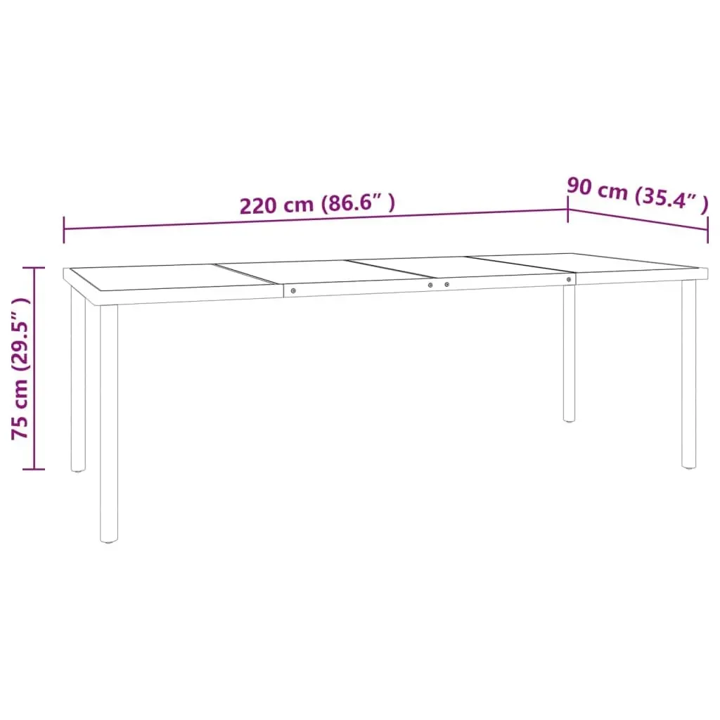 9 Piece Outdoor Dining Set Steel 3073521