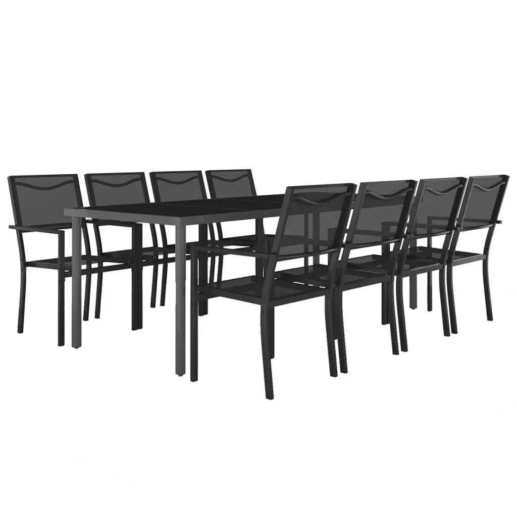 9 Piece Outdoor Dining Set Steel 3073521