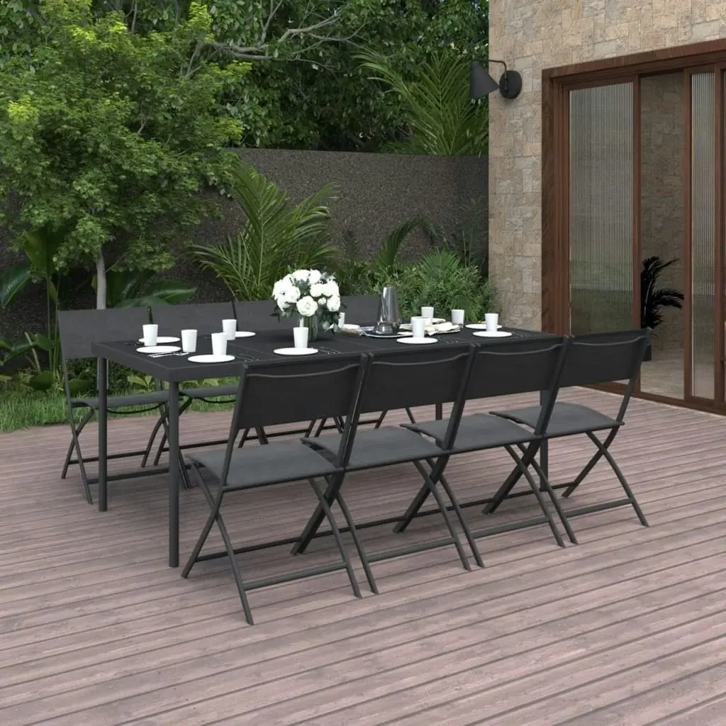 9 Piece Outdoor Dining Set Steel 3073509