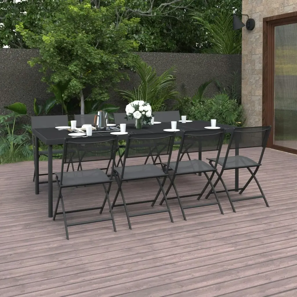 9 Piece Outdoor Dining Set Steel 3073498