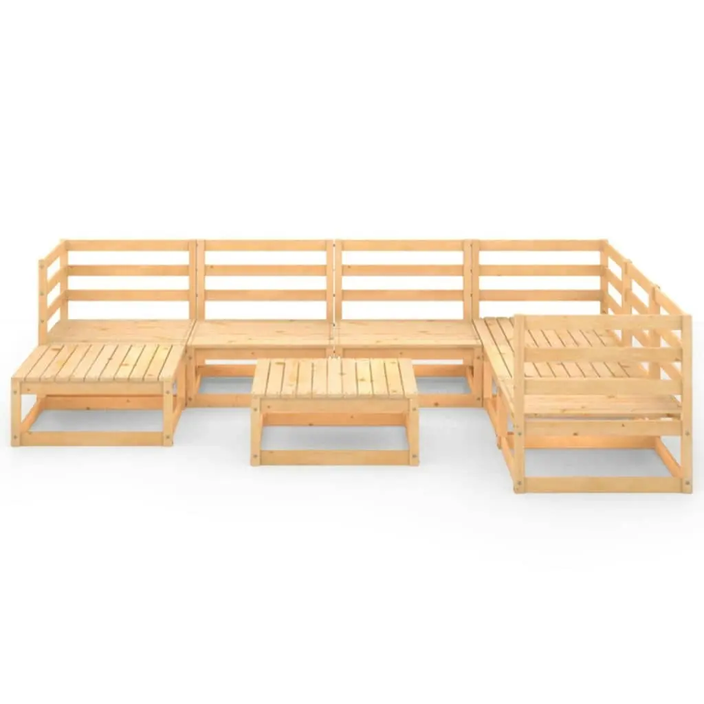 8 Piece Garden Lounge Set Solid Pinewood 3075709