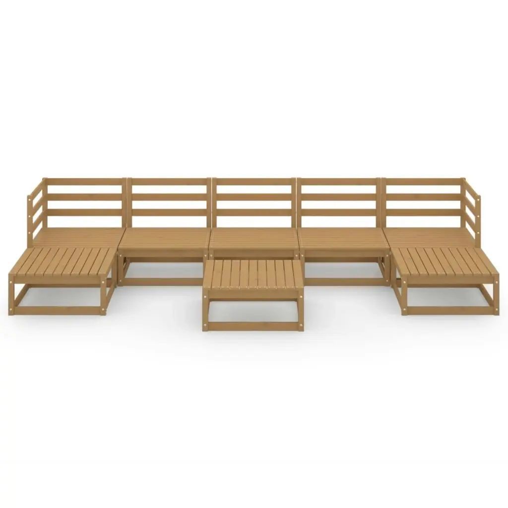 8 Piece Garden Lounge Set Solid Pinewood 3076082