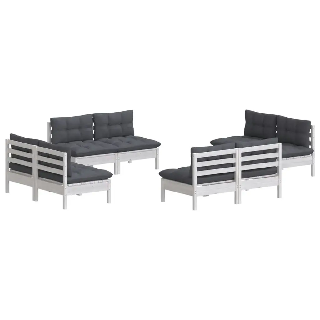 8 Piece Garden Lounge Set with Anthracite Cushions Pinewood 3096041